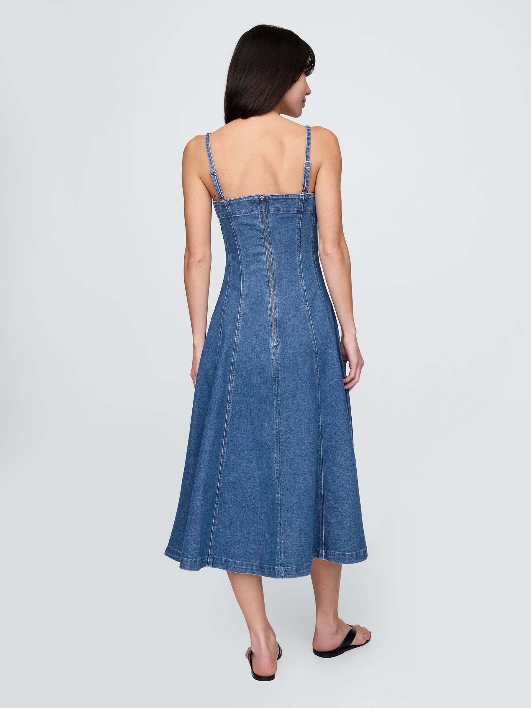 Blue Denim Midi Dress