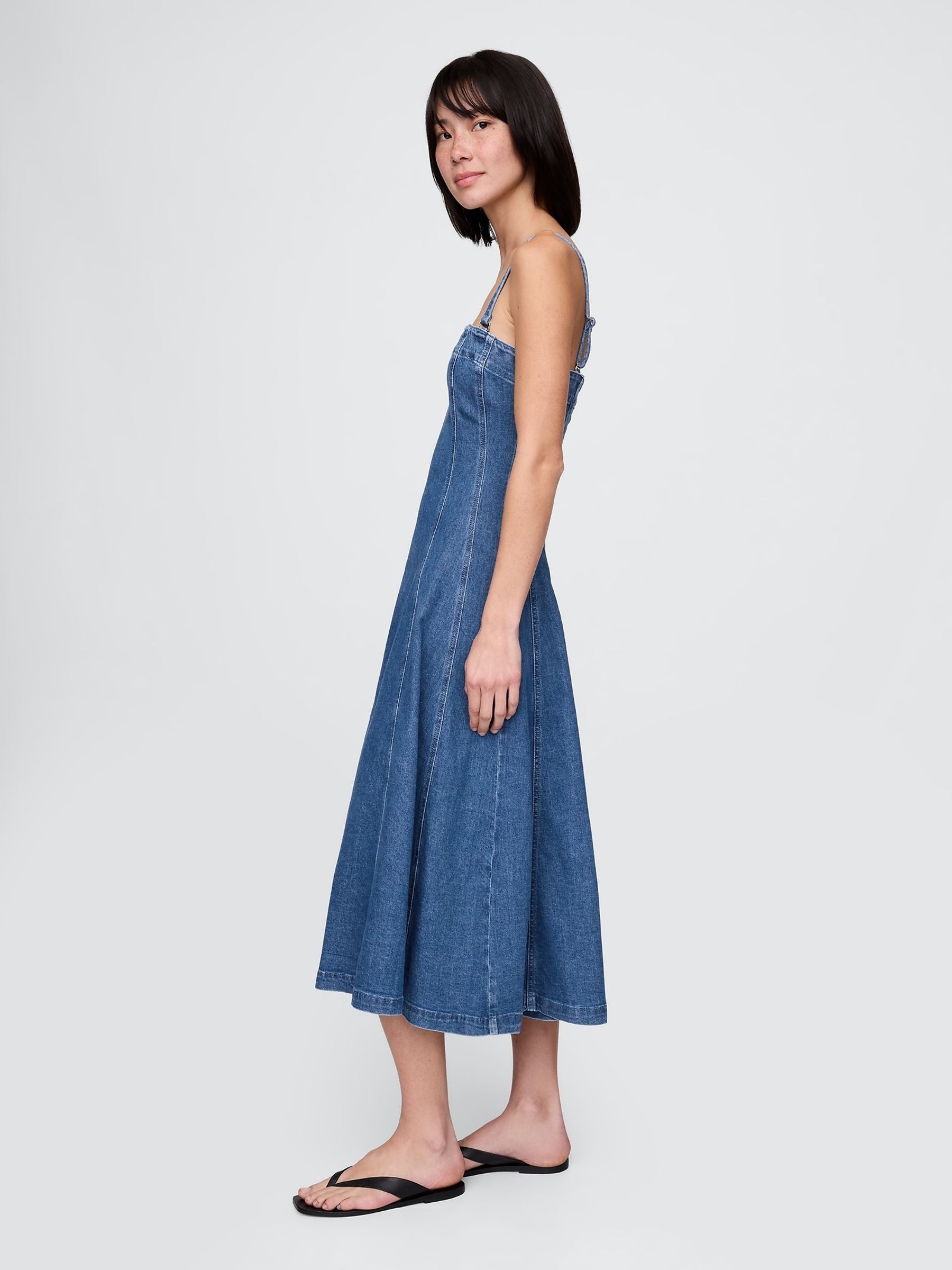 Blue Denim Midi Dress