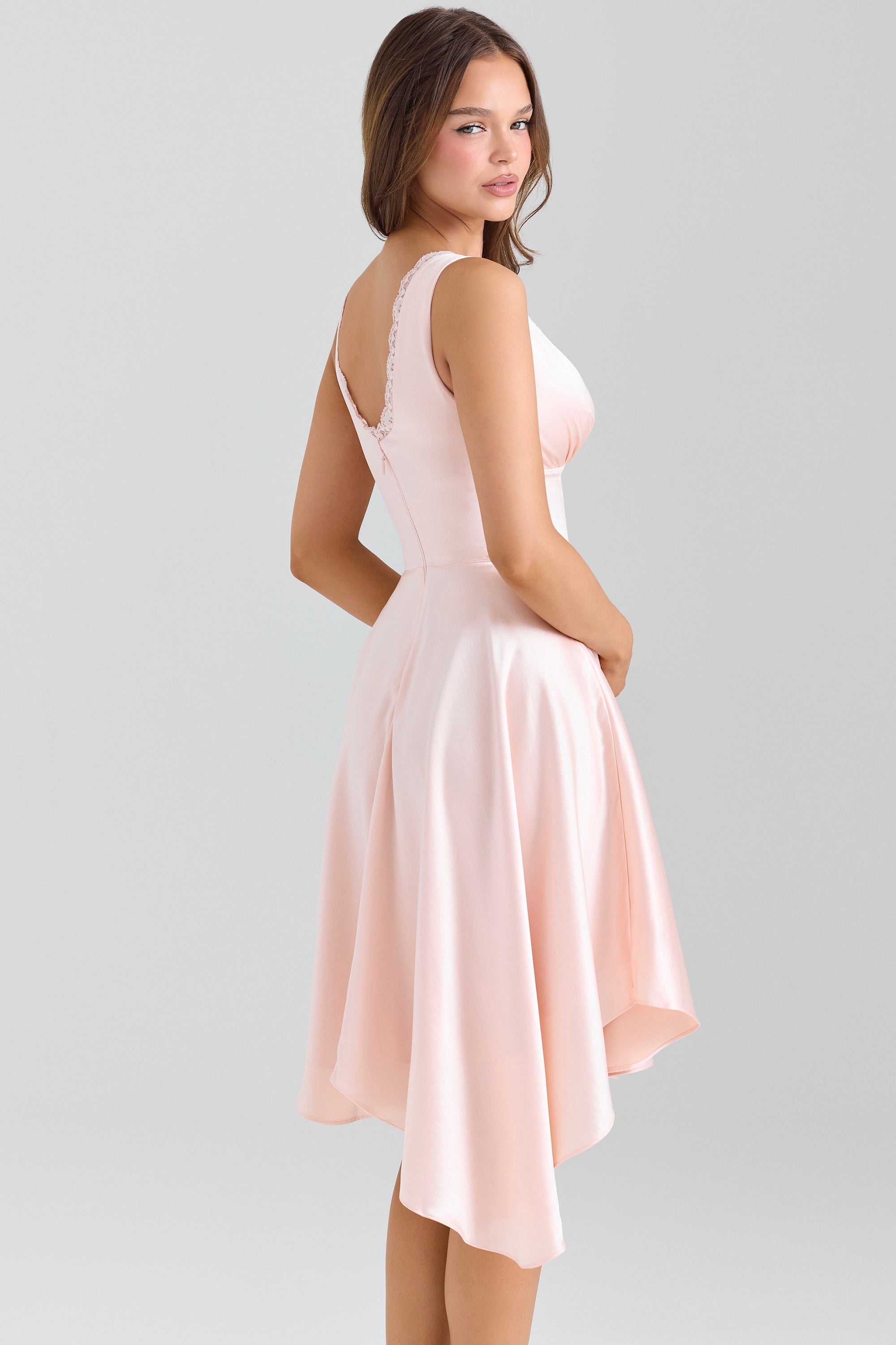 Sabella Pink Satin Dress